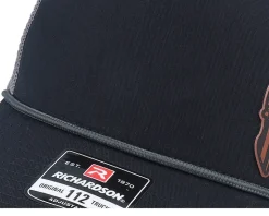 Army Skull Usa Brown Patch Black/Charcoal Rope A-Frame Trucker - Army Head