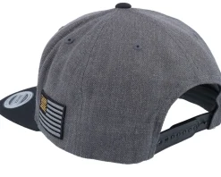 Army Skull Usa Gold Patch Charcoal/Black Snapback - Army Head