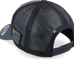 Army Skull Usa Gold Patch Charcoal/Black Trucker - Army Head