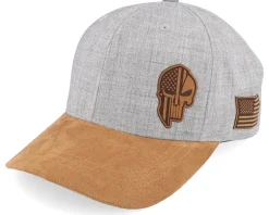 Army Skull Usa Heather Grey/Suede Adjustable - Army Head