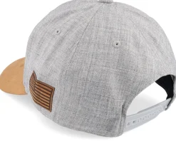 Army Skull Usa Heather Grey/Suede Adjustable - Army Head