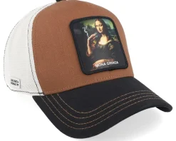 Art Mona Chica White/Brown/Black A-Frame Trucker - Capslab