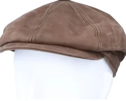 Artist Blue Line Nappa Wax Dk. Brown Flat Cap - MJM Hats