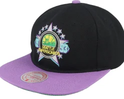 Asg 2 Tone Deadstock Black/Purple Snapback - Mitchell & Ness