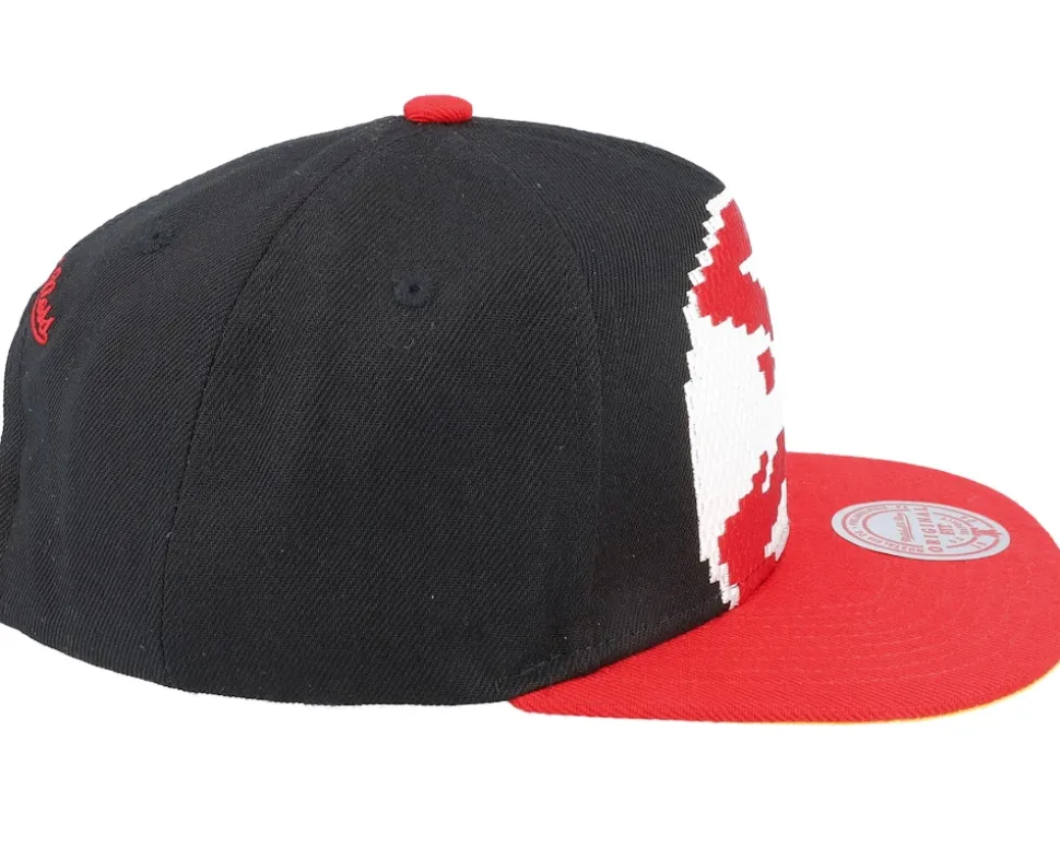 Atlanta Hawks 8 Bit Xl Black/Red Snapback - Mitchell & Ness
