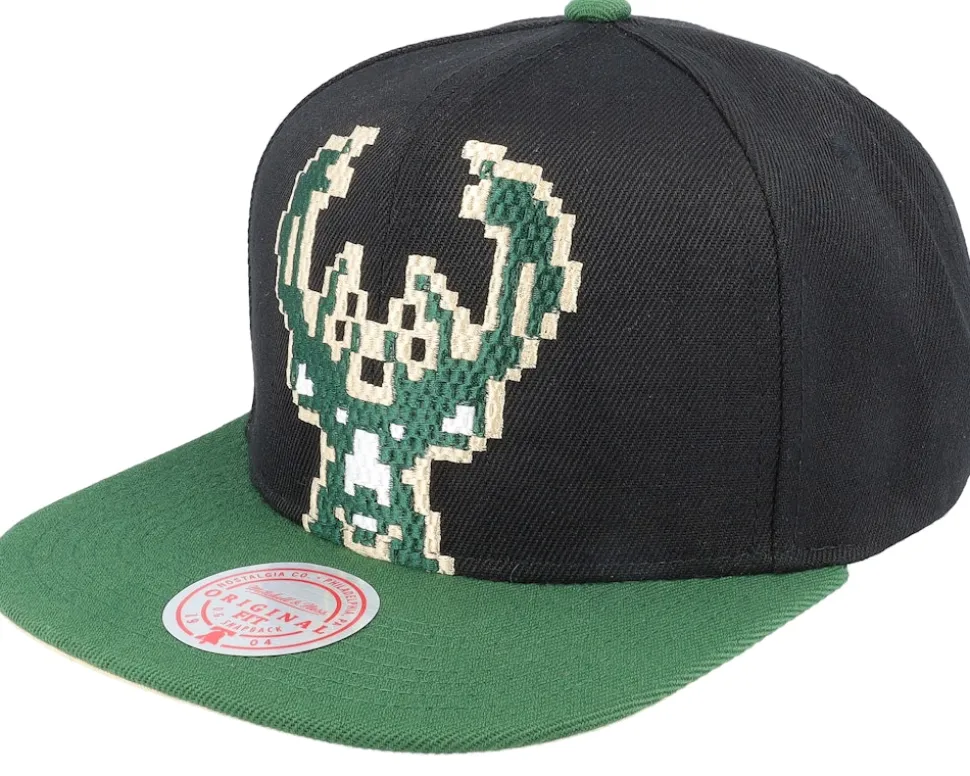 Atlanta Hawks 8 Bit Xl Black/Red Snapback - Mitchell & Ness