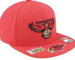 Atlanta Hawks Front Face Red Snapback - Mitchell & Ness