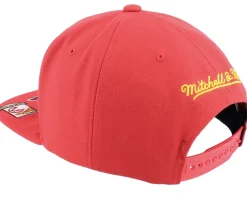Atlanta Hawks Front Face Red Snapback - Mitchell & Ness