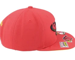 Atlanta Hawks Front Face Red Snapback - Mitchell & Ness