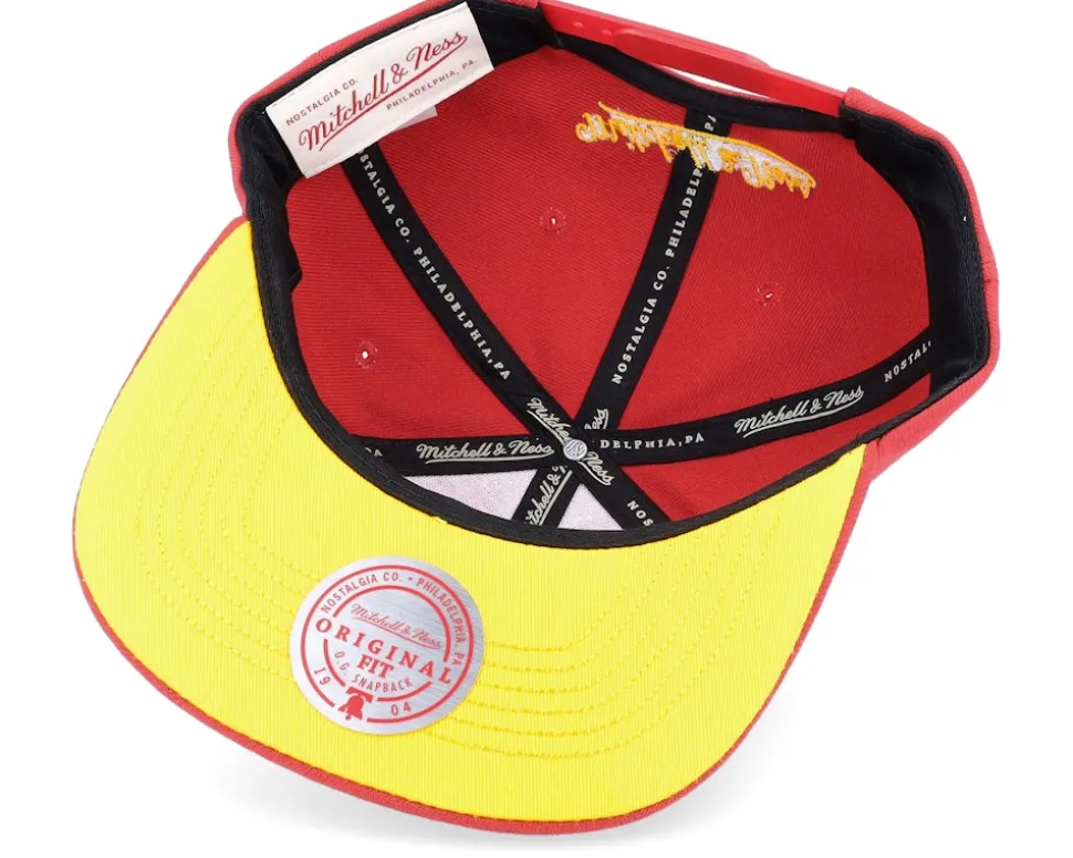 Atlanta Hawks Front Face Red Snapback - Mitchell & Ness