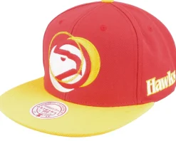 Atlanta Hawks Logo Blur Red/Yellow Snapback - Mitchell & Ness