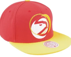 Atlanta Hawks Logo Blur Red/Yellow Snapback - Mitchell & Ness