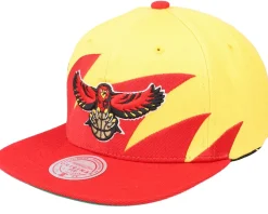 Atlanta Hawks Sharktooth Gold/Red Snapback - Mitchell & Ness