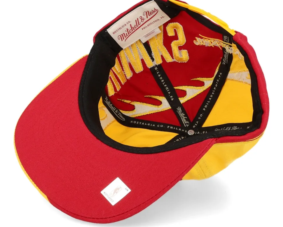 Atlanta Hawks Spiral Deadstock Yellow Snapback - Mitchell & Ness