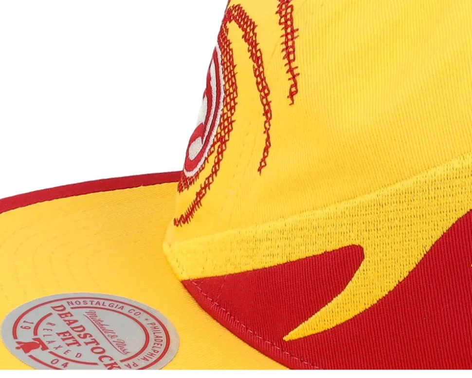 Atlanta Hawks Spiral Deadstock Yellow Snapback - Mitchell & Ness