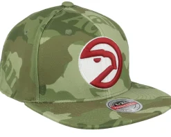 Atlanta Hawks Tonal Green Camo Stretch Fitted - Mitchell & Ness