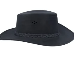 Aussie Bush Squashable Leather Black Traveler - MJM Hats