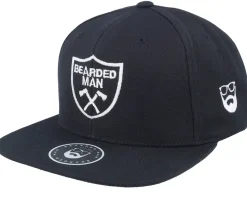 Axe Crest Black Snapback - Bearded Man