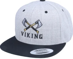 Axe Cross Logo Heather Grey/Black Snapback - Vikings