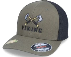 Axe Cross Logo Mesh Olive/Black Flexfit - Vikings