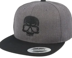 Bad Skull Charcoal/Black Snapback - Iconic
