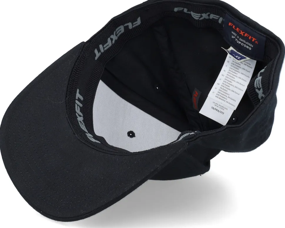 Badge Logo Back Black Flat Brim Fitted - Bearded Man