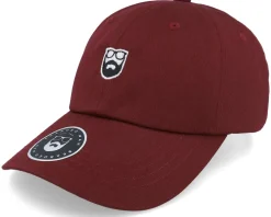Badge Logo Maroon Dad Cap - Bearded Man