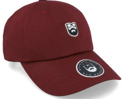 Badge Logo Maroon Dad Cap - Bearded Man