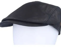 Bang Leather Black Flat Cap - MJM Hats