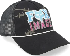Barb Wire Hat Black Trucker - Fox