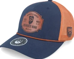 Barber Shop Logo 112fpr Split Navy/Dark Orange - Bearded Man