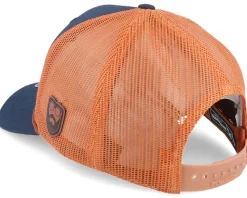 Barber Shop Logo 112fpr Split Navy/Dark Orange - Bearded Man