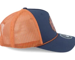 Barber Shop Logo 112fpr Split Navy/Dark Orange - Bearded Man