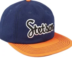 Baseball Cap Retro Script 29 Navy/Orange Strapback - Stetson