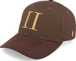 Baseball Cap Suede Ii Coffee Brown/Mustard Yellow Adjustable - Les Deux