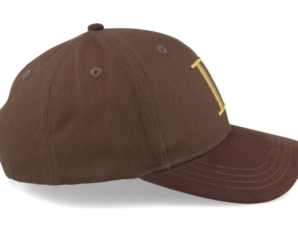Baseball Cap Suede Ii Coffee Brown/Mustard Yellow Adjustable - Les Deux