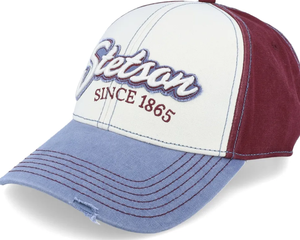 Baseball Cap Vintage Distressed Red/Blue Adjustable - Stetson