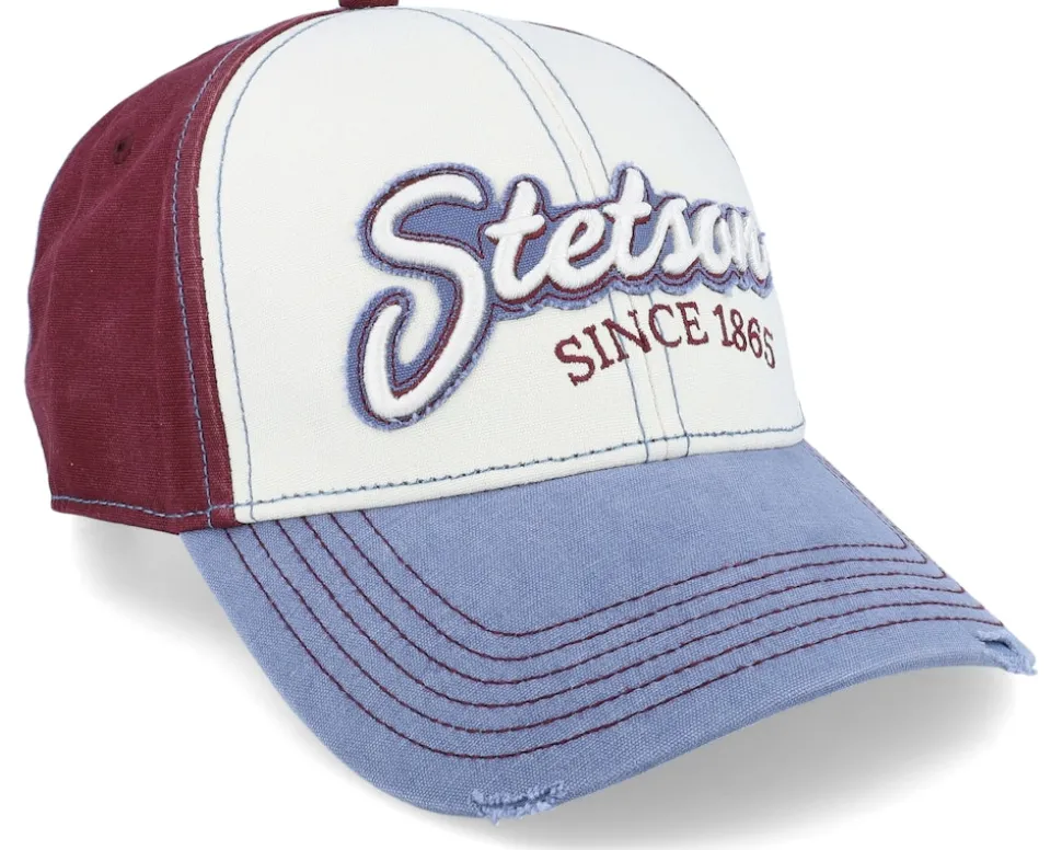 Baseball Cap Vintage Distressed Red/Blue Adjustable - Stetson