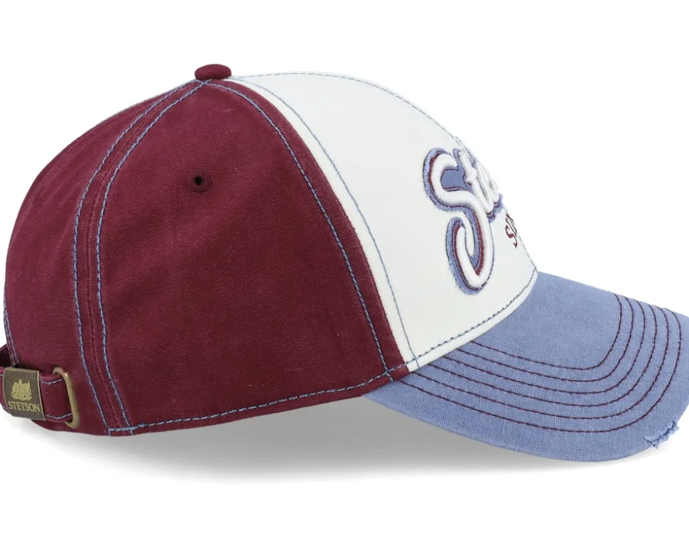 Baseball Cap Vintage Distressed Red/Blue Adjustable - Stetson