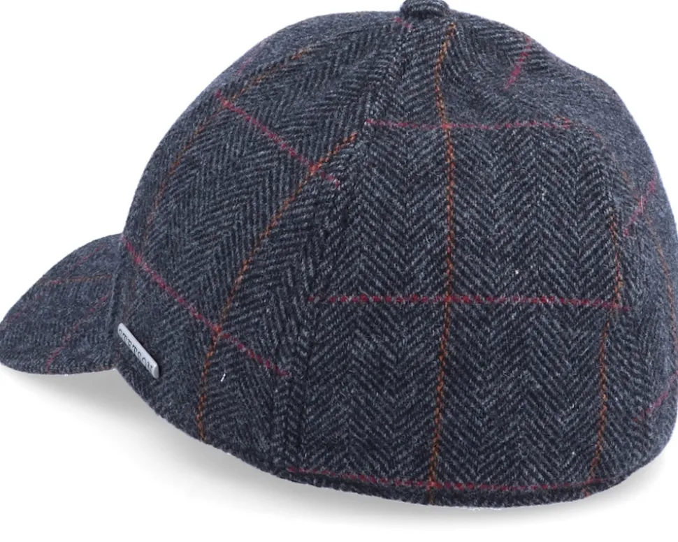 Baseball Cap Wool Ef Fischgrat Charcoal/Black Earflap - Stetson