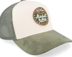 Baseball White/Olive A-Frame Trucker - Mitchell & Ness