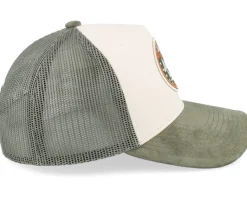 Baseball White/Olive A-Frame Trucker - Mitchell & Ness