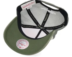 Baseball White/Olive A-Frame Trucker - Mitchell & Ness