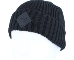 Basic Beanie Rubber Rib Black Cuff - Djinns