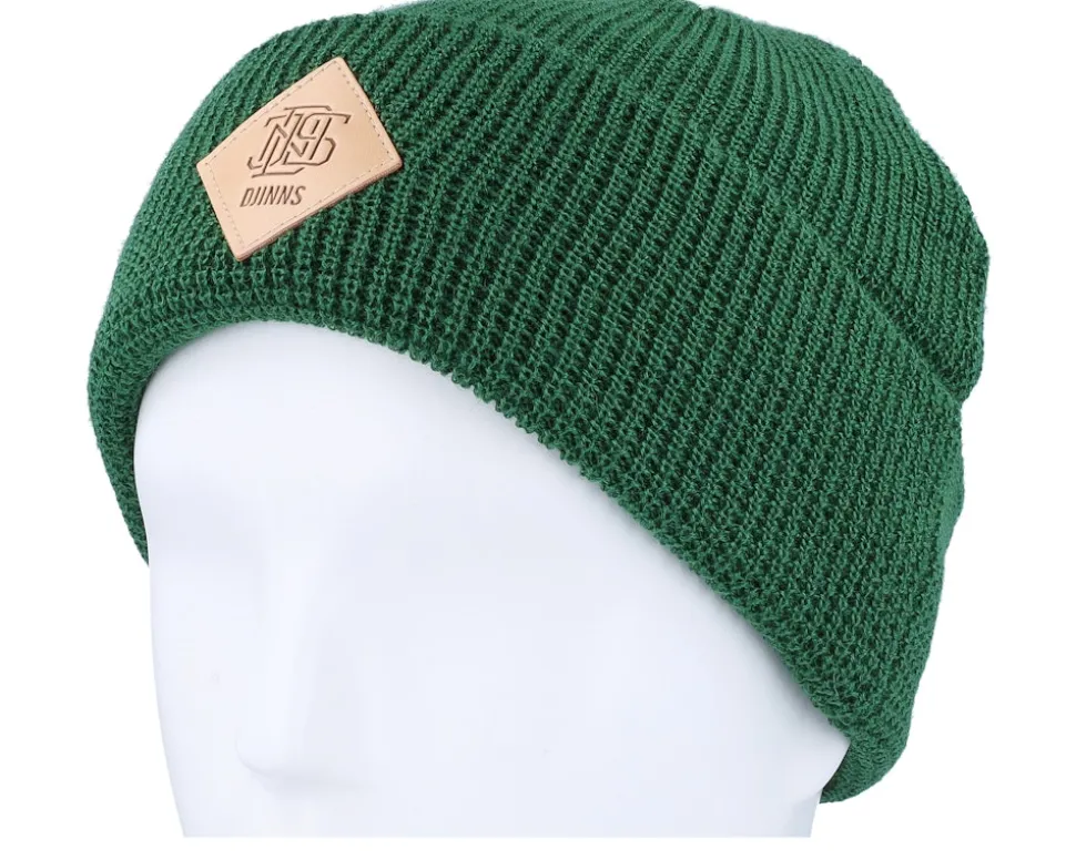 Basic Beanie Waffle Waffle Green Cuff - Djinns