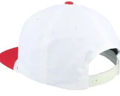Bass Brains Swim High Profile White/Red Snapback - Brixton