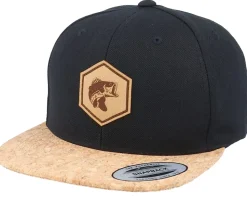 Bass Fish Patch Black/Cork Snapback - Skillfish