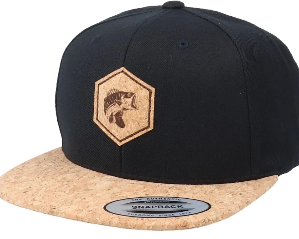 Bass Patch Black/Cork Snapback - Skillfish