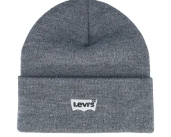 Batwing Embroidered Slouchy Beanie Regular Grey Cuff - Levi's