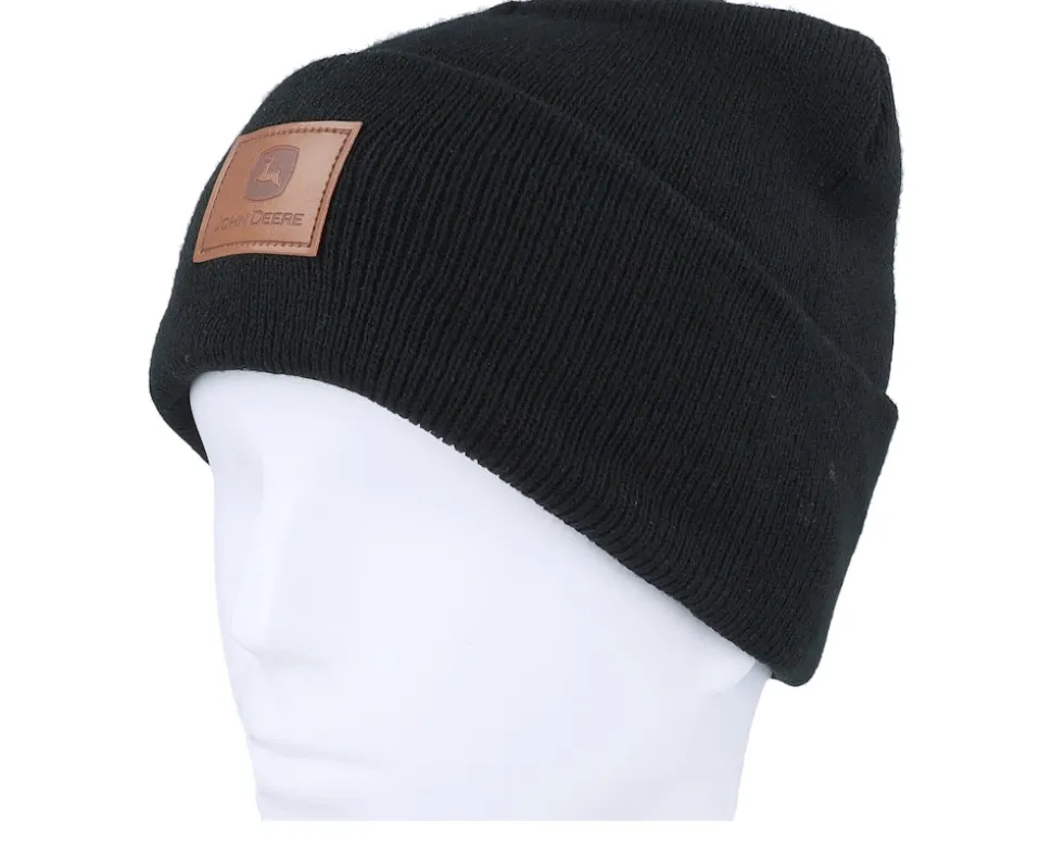 Beanie Black Cuff - John Deere
